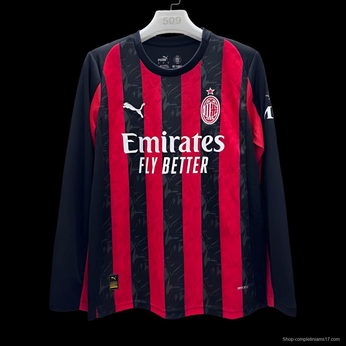 25/26 AC Milan Home Long Sleeve Jersey