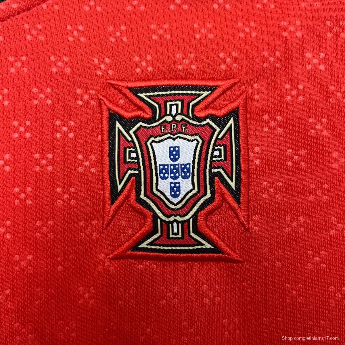 2025 Kids Portugal Home Long Sleeve Jersey