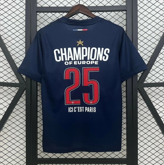 1 Star 24/25 PSG Home Jersey With 25 Champions Printing