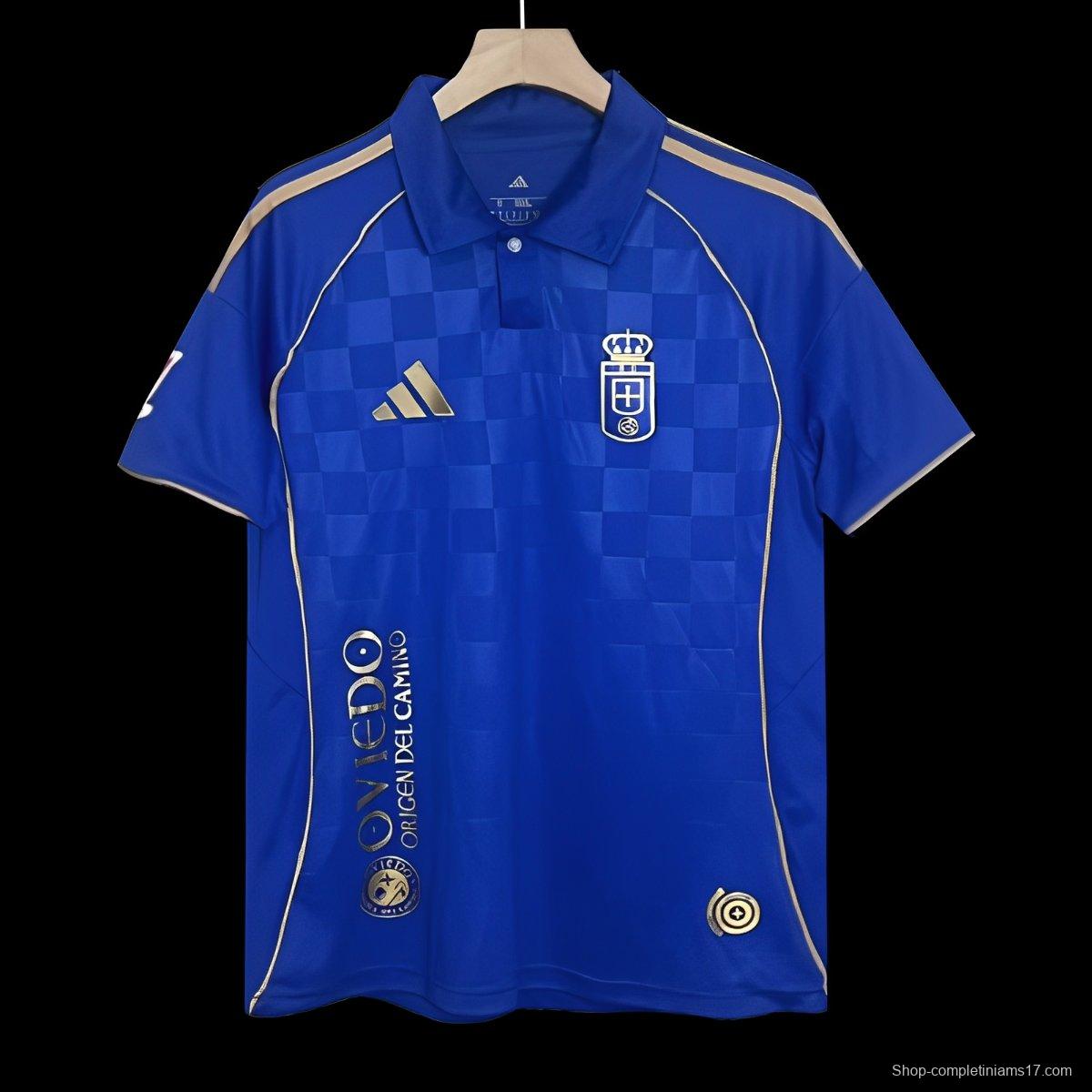 25/26 Real Oviedo Centenary Home Blue Jersey