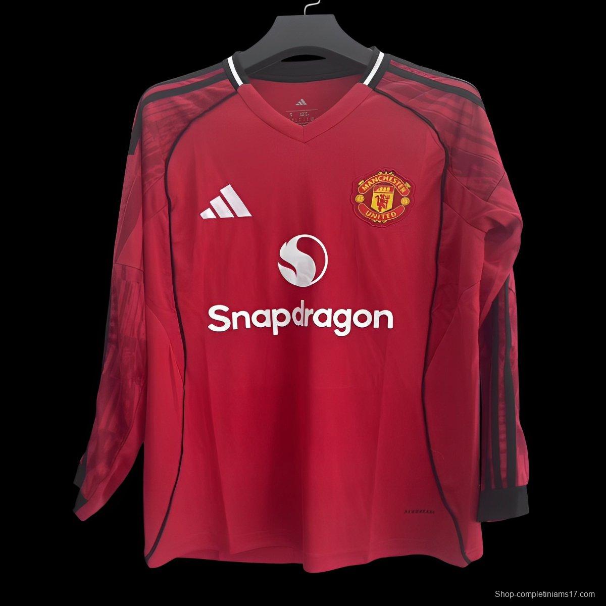 25/26 Manchester United Home Long Sleeve Jersey