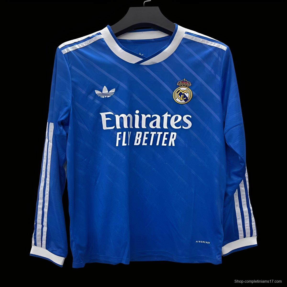 25/26 Real Madrid Third Blue Long Sleeve Jersey