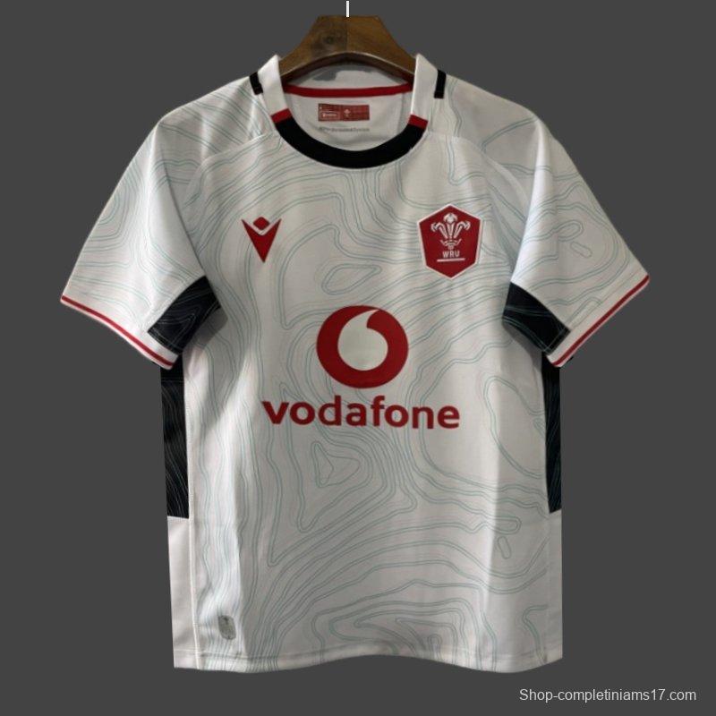 2026 Wales away White with Topographic Pattern Jersey