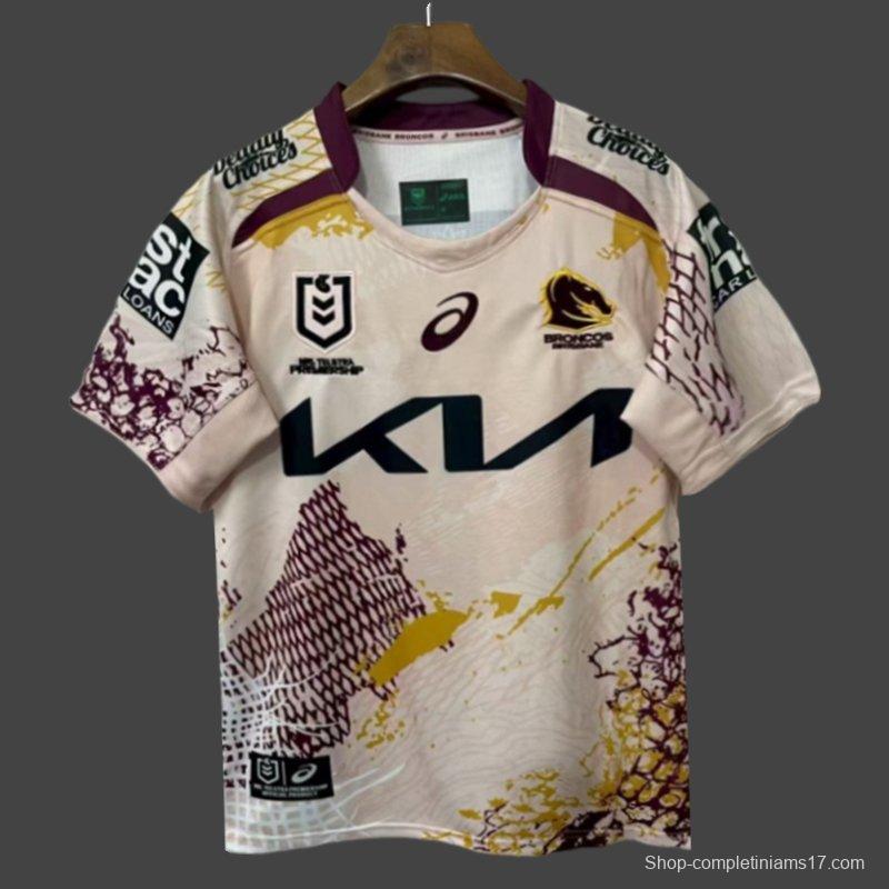 25/26 Brisbane Broncos White with Indigenous Art Jersey