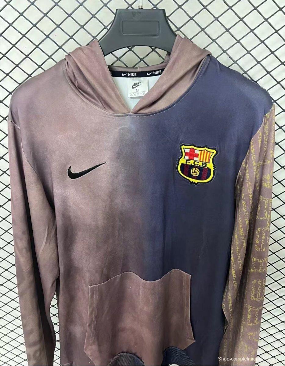 25/26 Travis Scott x Nike x FC Barcelona Split-Dye Crest Hoodie