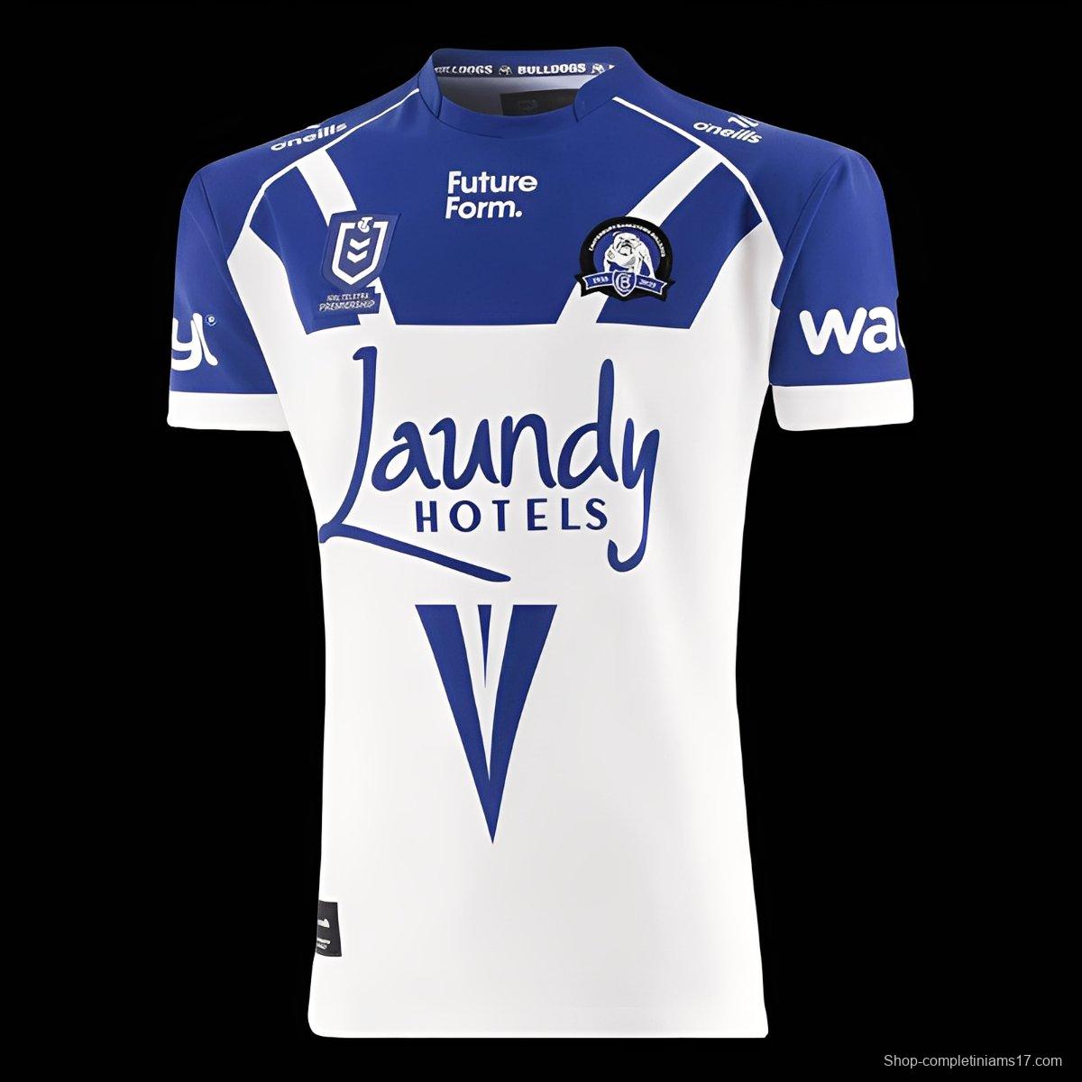 25/26 Canterbury-Bankstown Bulldogs White with Blue Shoulders Away Jersey