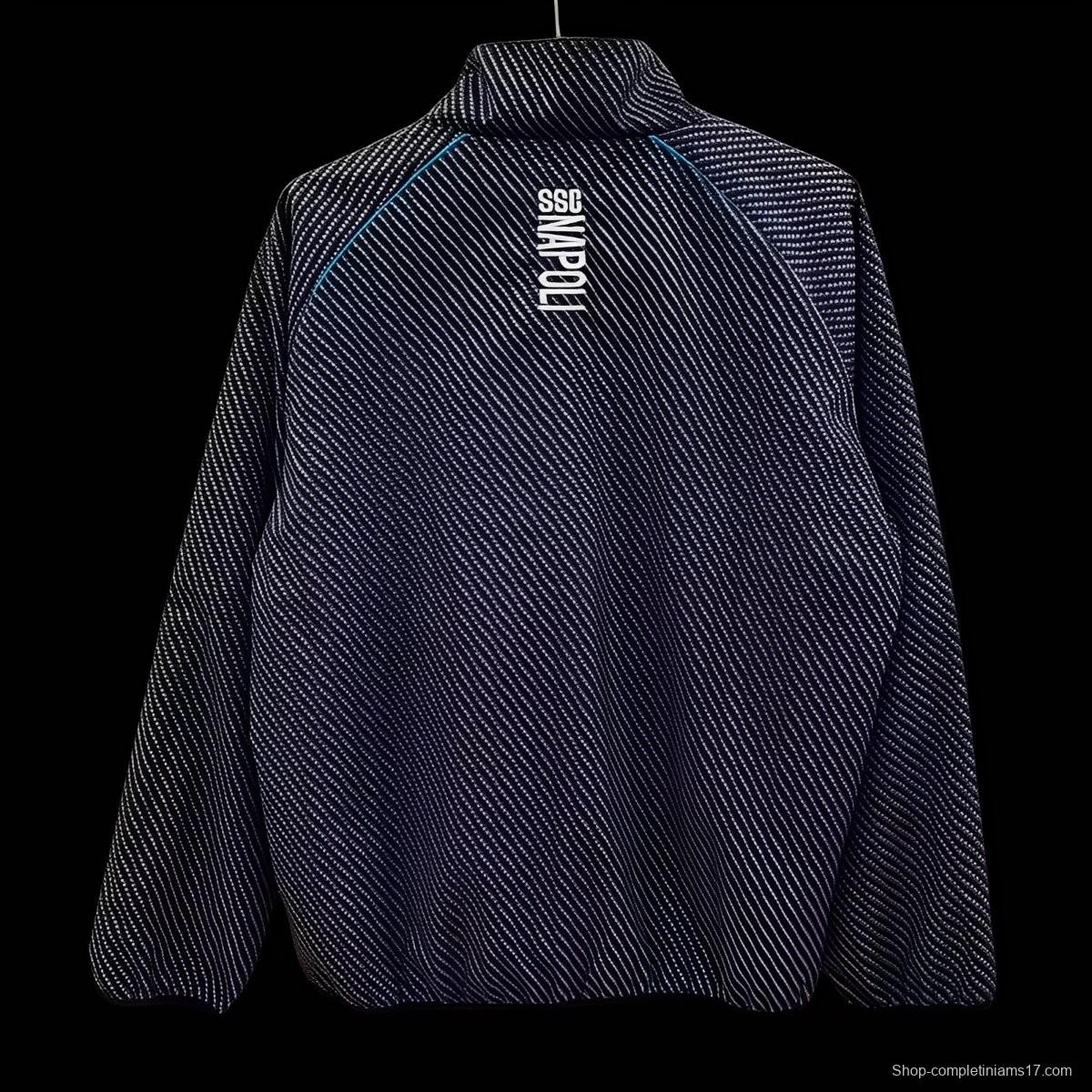25/26 Napoli Navy with Diagonal Stripe Pattern Windbreaker