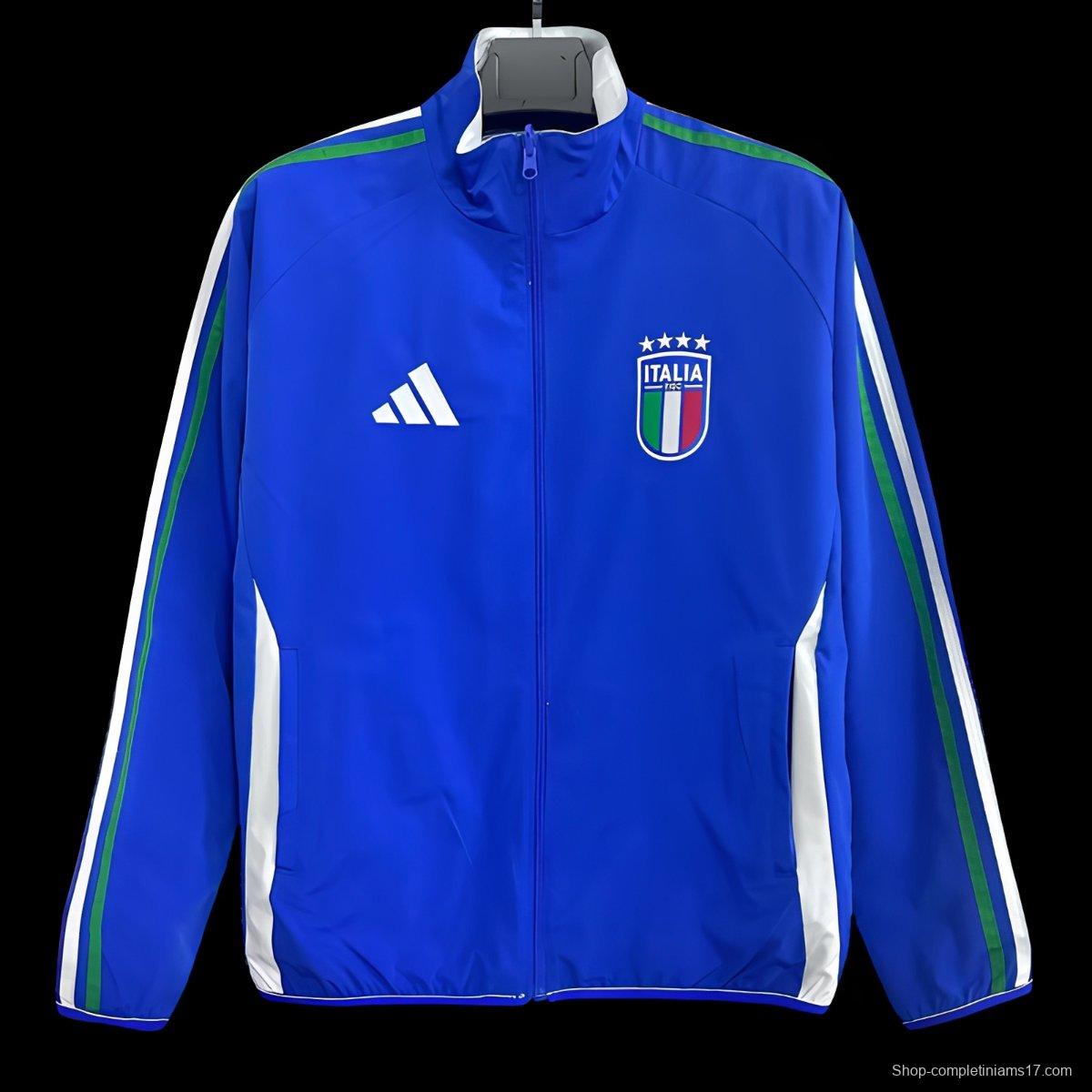 2026 Italy Blue Full Zipper Windbreaker