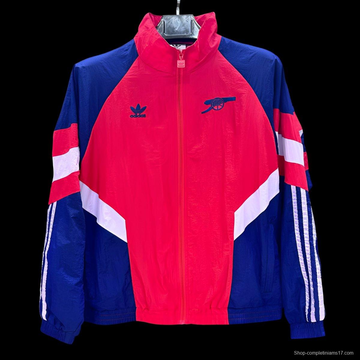 25/26 Arsenal Red/Blue Full Zipper Windbreaker