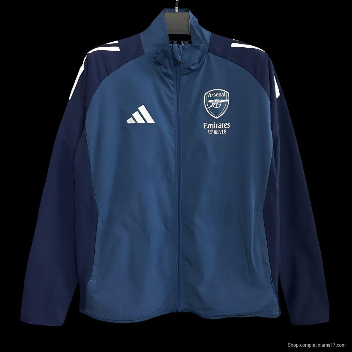 25/26 Arsenal Blue/Navy Full Zipper Windbraker