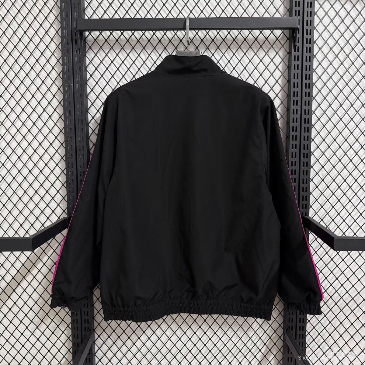 25/26 Juventus Black/Purple Full Zipper Windbreaker