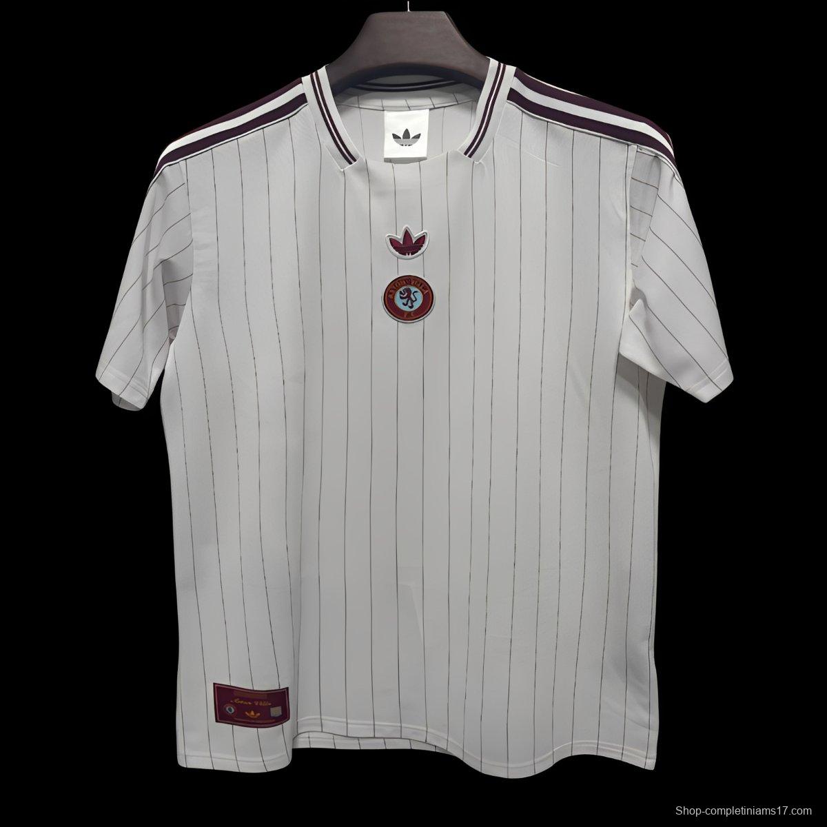 2026 Aston Villa Adidas Terrace Icons White Jersey
