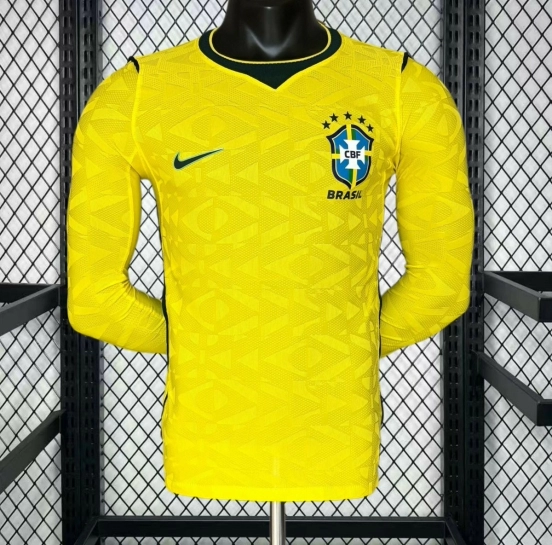 2026 Player Version Mens Brazil World Cup Home Long Sleeve Jersey