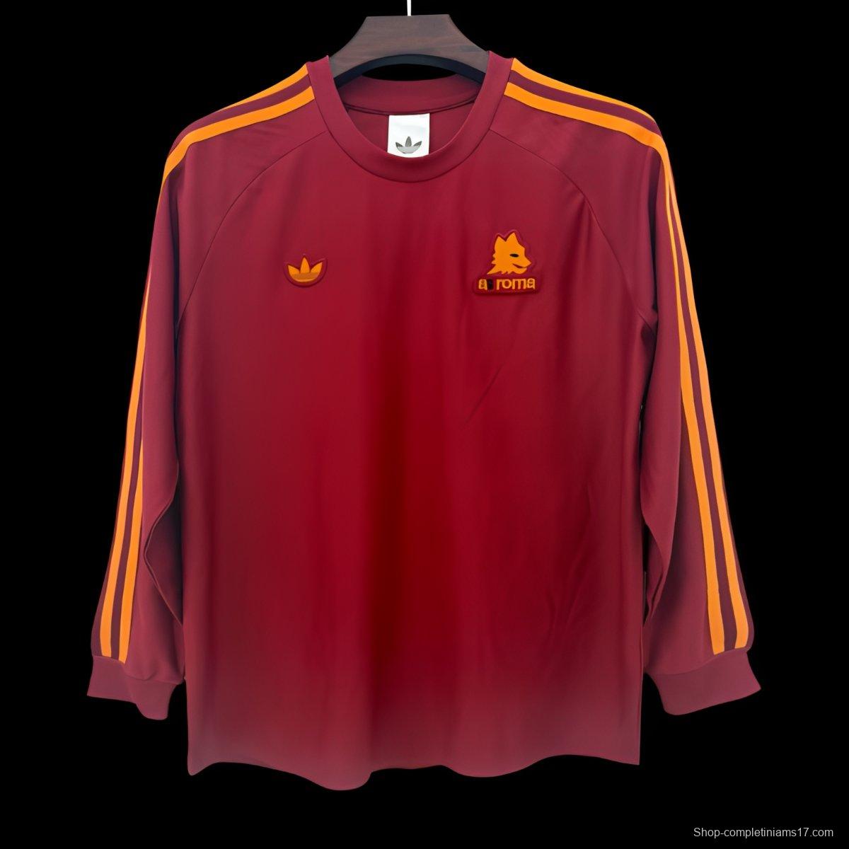 25/26 Roma Adidas Original Red Long Sleeve Jersey