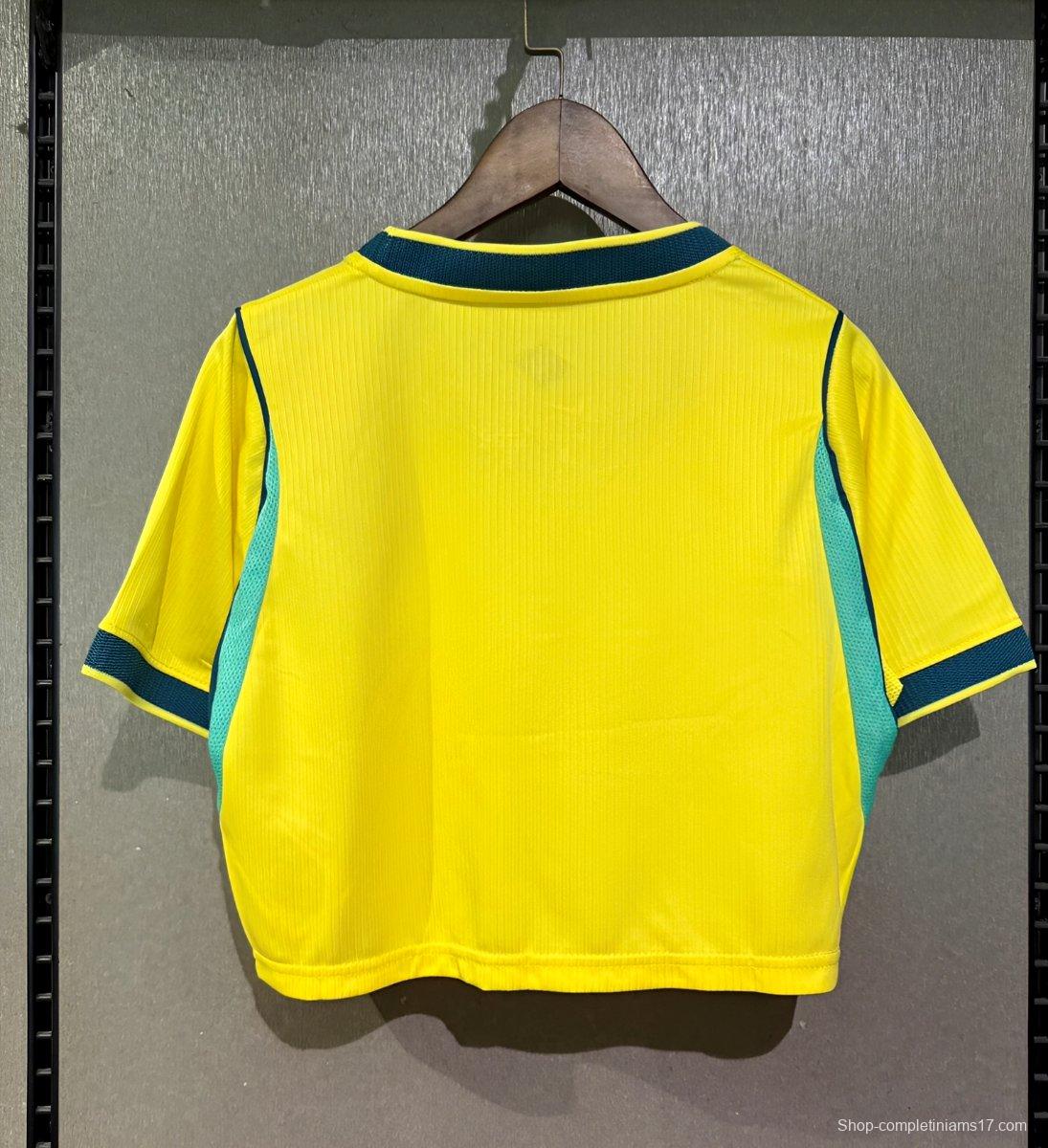2026 Brazil Home Women Cropped Jersey
