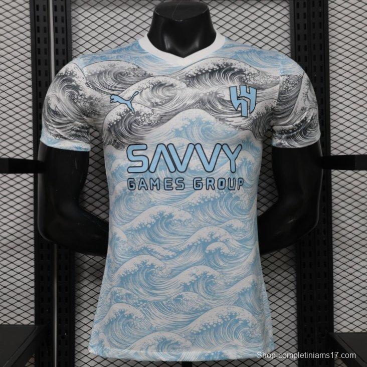 Player Version 26/27 Al-Hilal SFC White & Blue Hokusai Wave Print Special Edition Away Jersey
