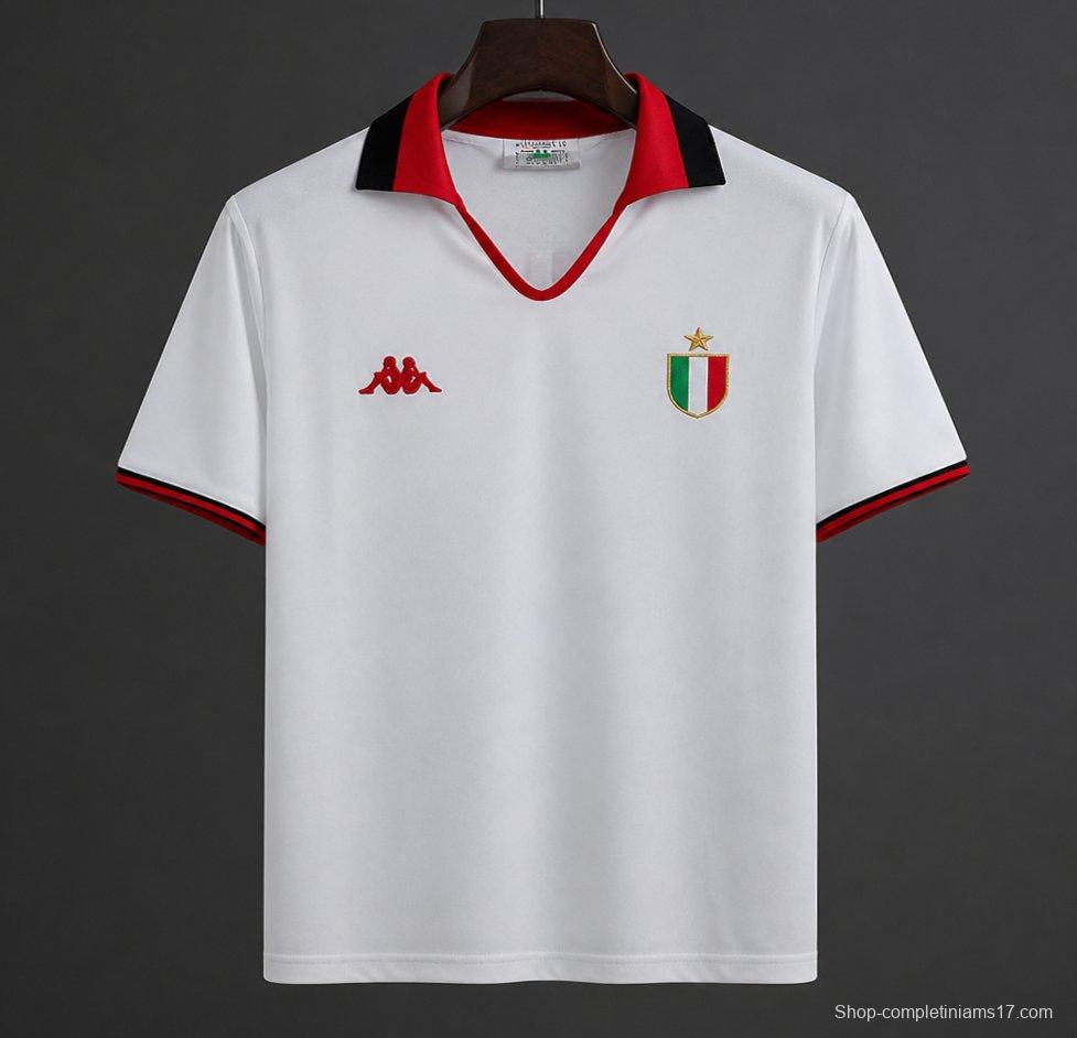 Retro 88/89 AC Miilan Away White Champion League Jersey
