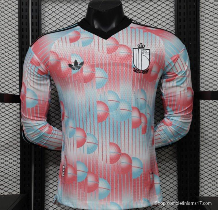 Player Version 26/27 Belgium Frozen Blue & Pink  Away Long Sleeve Jersey