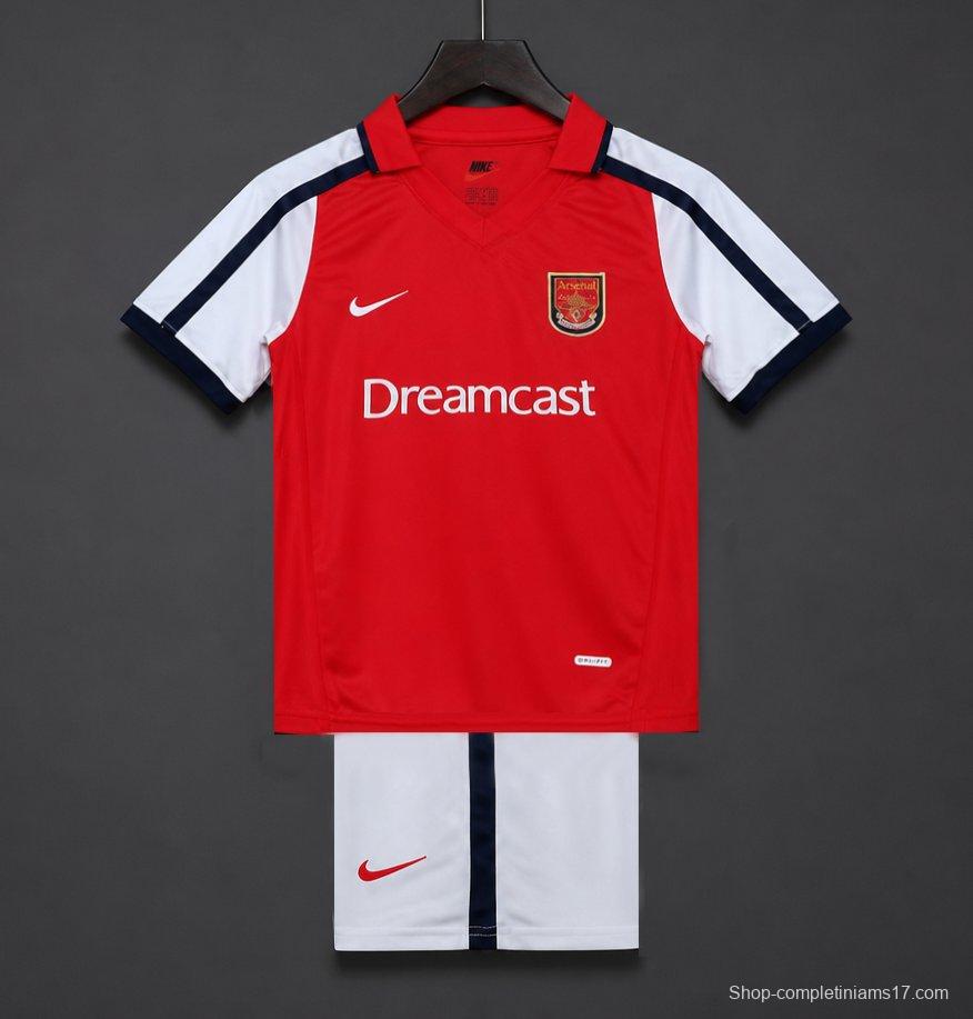 Retro 01/02 Kids Arsenal Red & White Home Jersey