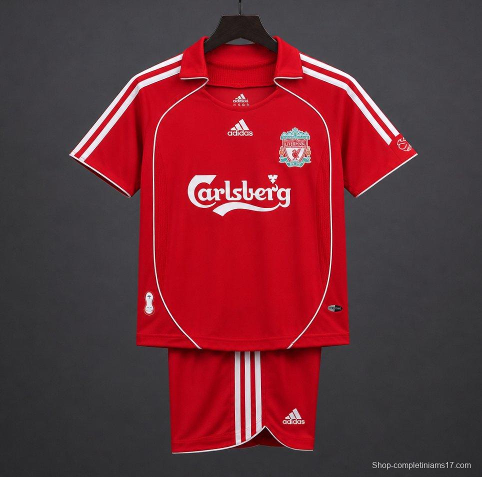 Retro Kids 06/08 Liverpool Red Home Jersey