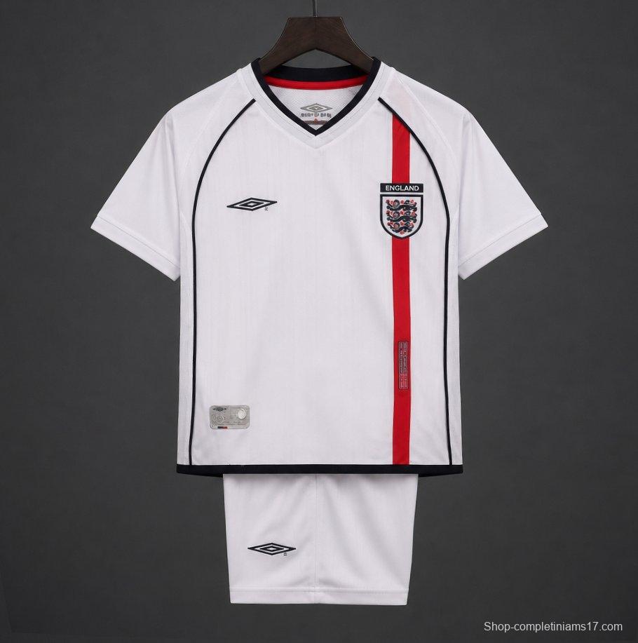 Retro Kids 2002 England Home Jersey