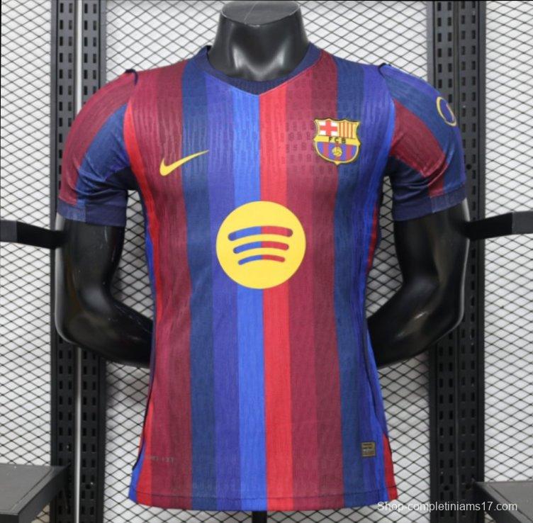 Player Version 26/27 FC Barcelona Deep Blue & Red Stripe  Home Jersey