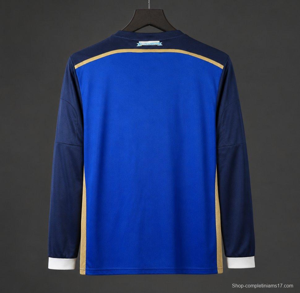 Retro 2014 Argentina Home Long Sleeve Soccer Jersey