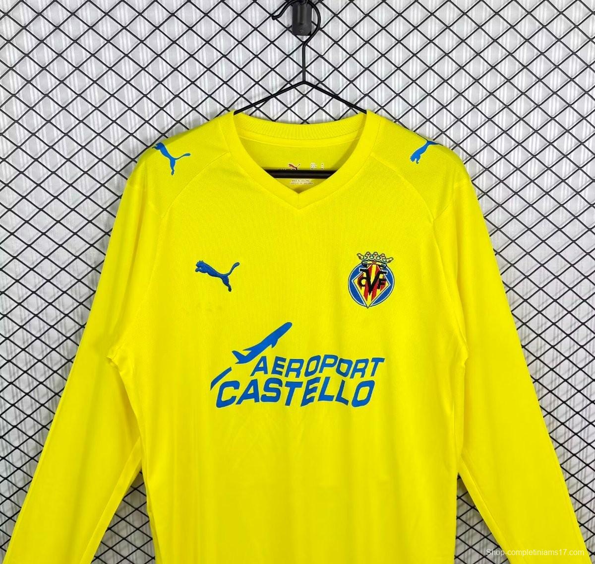 Retro 08/09 Villarreal CF Home Long Sleeve Jersey