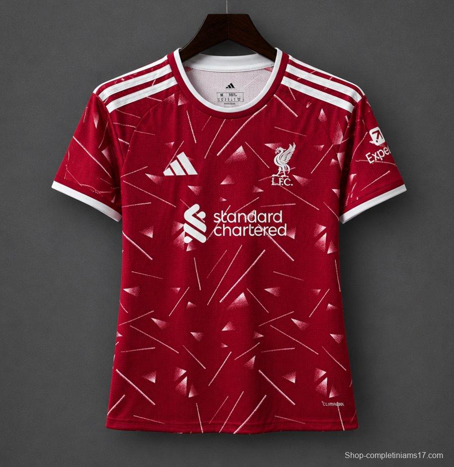 26/27 Womens Liverpool Red with Triangle Pattern Home Jersey