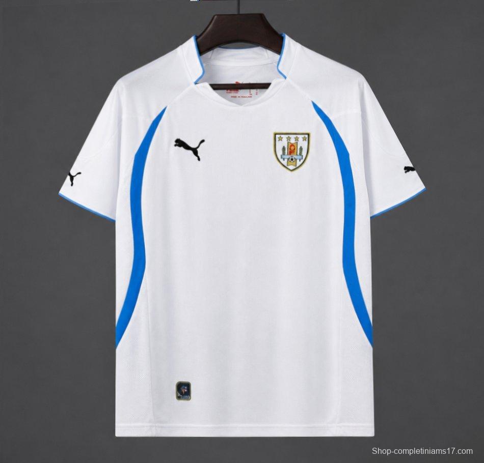 Retro 2010 Uruguay Away White Jersey