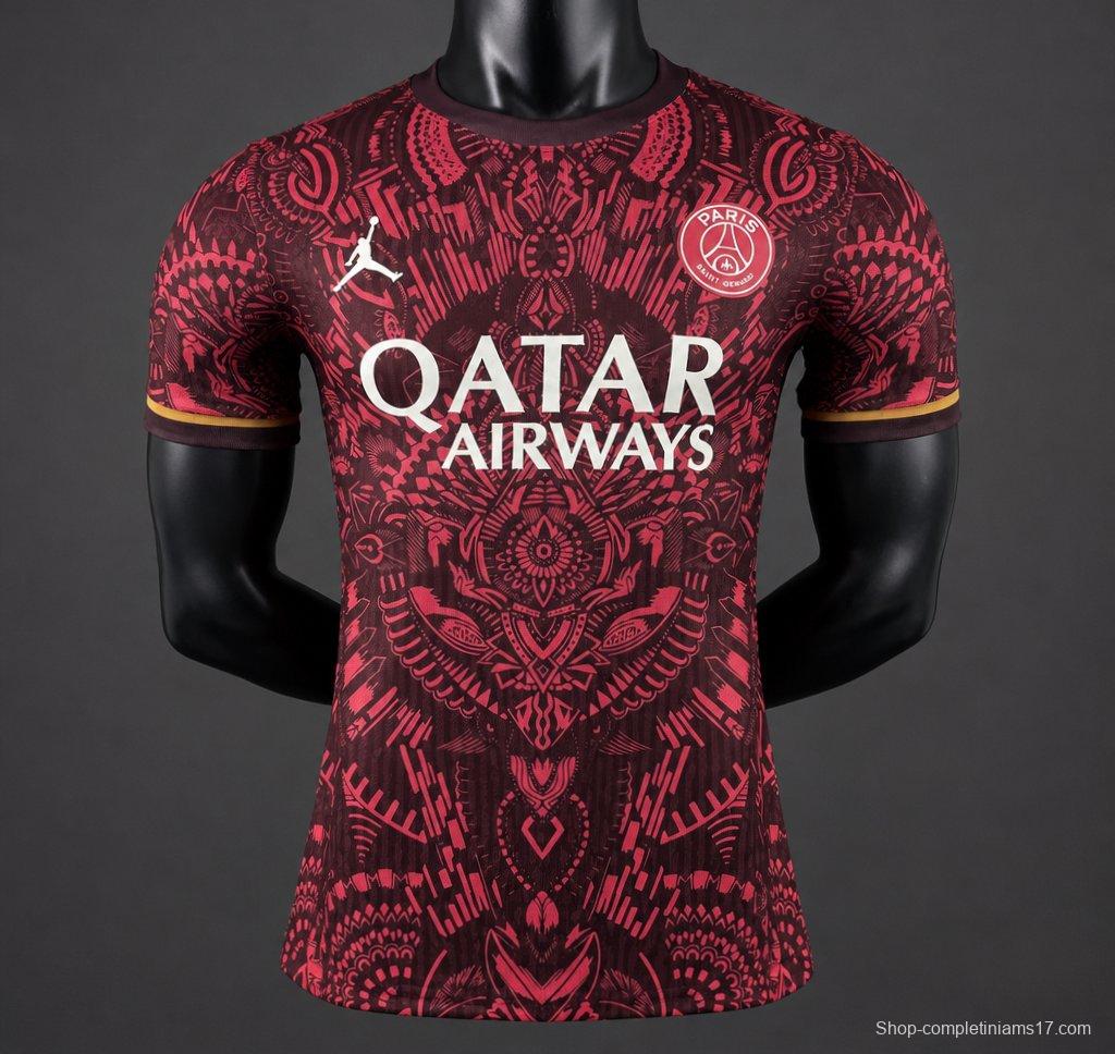 Player Version 26/27 Paris Saint-Germain Dark Red with Tribal Pattern Special Edition Jersey