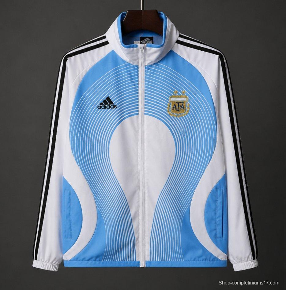 2026 Argentina Light Blue & White Windbreaker Jacket