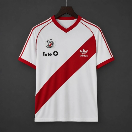 Retro 86/87 River Plate Home White Jersey